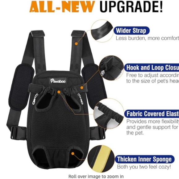 Pawaboo Pet Carrier Backpack, Adjustable Pet Front Cat Dog Carrier Backpack Trav - Picture 3 of 3